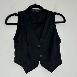 SHEIN Black Buttoned Vest